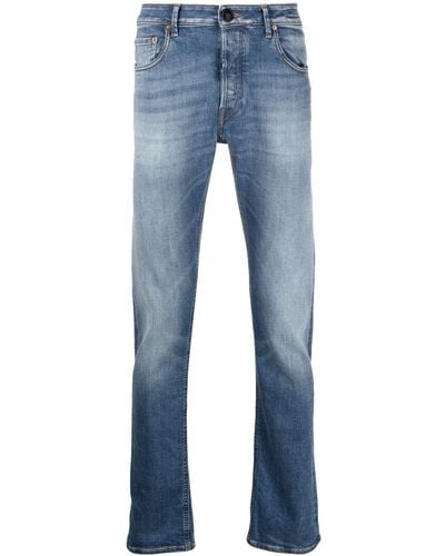 Hand Picked Mid-rise Straight-leg Jeans - Blue