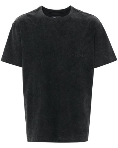 Purple Brand Logo-appliqué Cotton T-shirt - Black