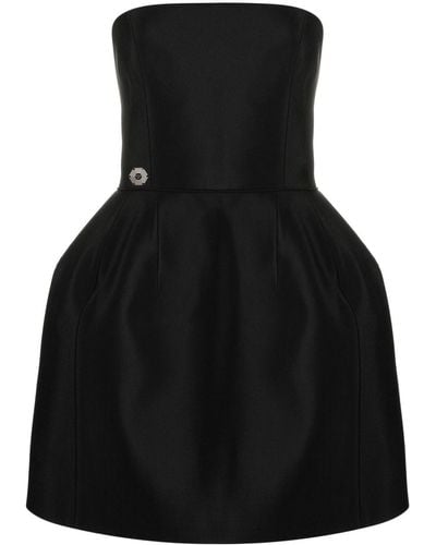 Philipp Plein Strapless Silk Mini Dress - Black