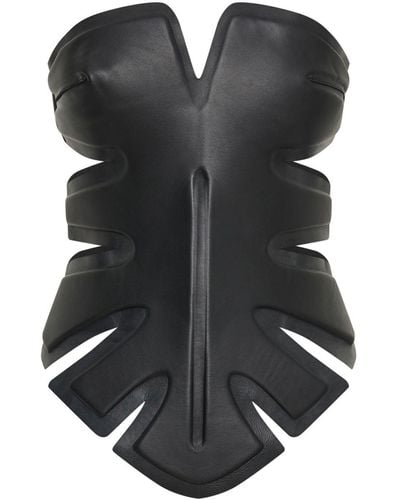 Dion Lee Top tipo corsé Padded Leaf - Negro
