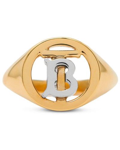 Burberry Monogram-motif Signet Ring - Metallic