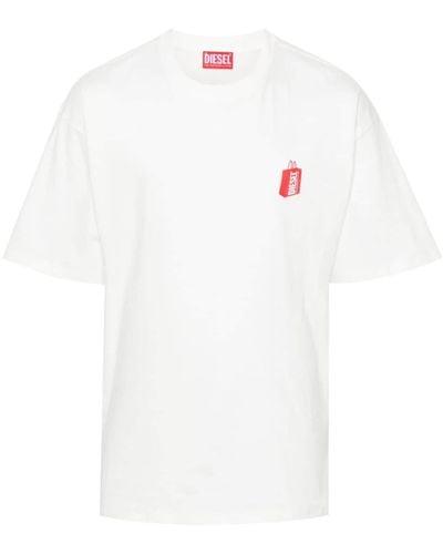 DIESEL T-Shirt mit grafischem Print - Weiß
