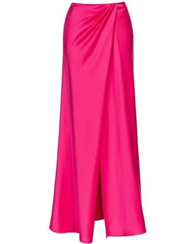 Pinko Draped Front-slit Maxi Skirt - Pink