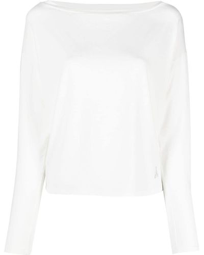 Patrizia Pepe Rhinestone-embellished Jersey Sweatshirt - White