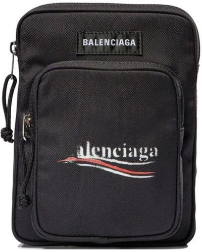 Balenciaga Explorer Logo-patch Messenger Bag - Black