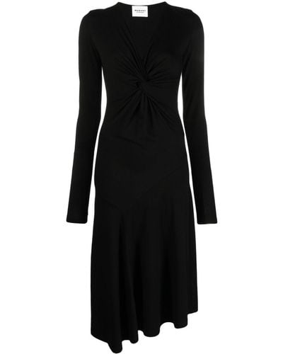 Isabel Marant Twist-detail V-neck Dress - Black