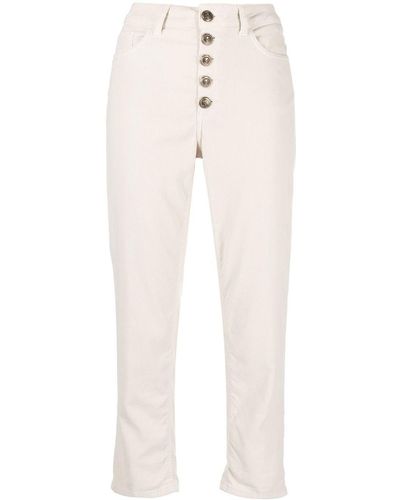 Dondup Buttoned Straight-leg Pants - White