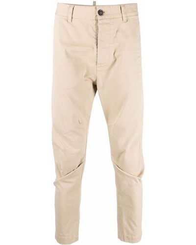 DSquared² Beige Cotton Blend Chinos - Natural