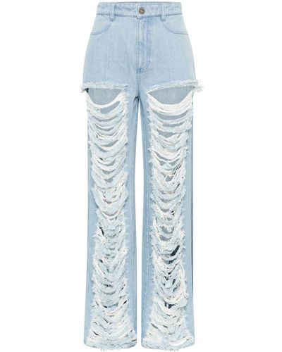 Dion Lee Jeans Met Logopatch - Blauw