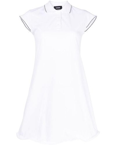 we11done Hemdkleid aus Seide - Weiß