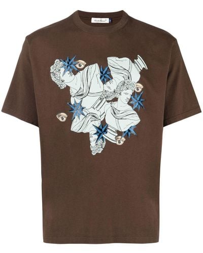 Undercover T-Shirt mit grafischem Print - Braun