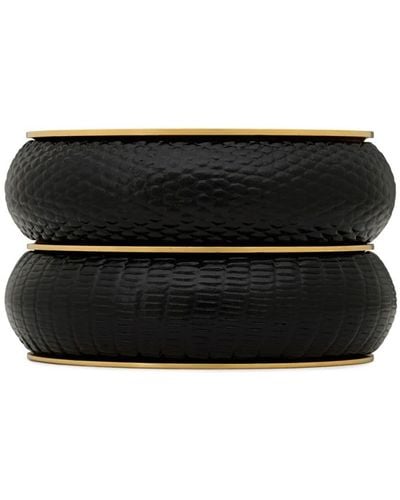 Saint Laurent Textured-finish leather bracelet - Negro