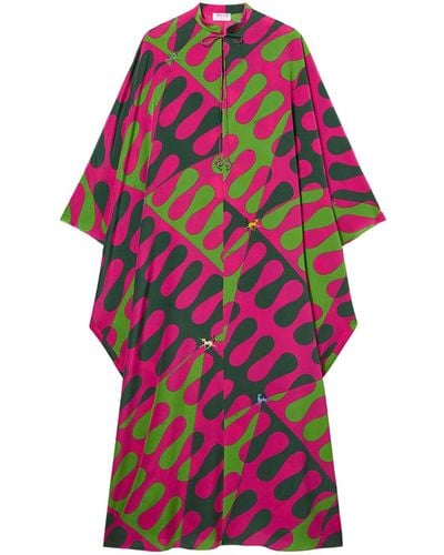 Emilio Pucci Abstract Print Silk Maxi Kaftan - Green