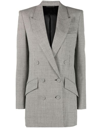 Givenchy Dogtooth-pattern Wool Blazer - Gray