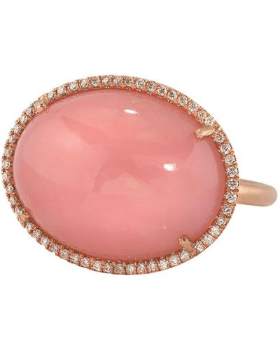 Irene Neuwirth Anello in oro rosa 18kt con diamanti e opale