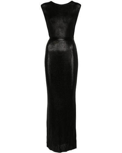 Elisabetta Franchi Coated Knitted Maxi Dress - Black