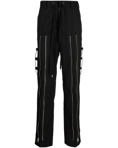 TAKAHIROMIYASHITA TheSoloist. Zip-detail Straight-leg Trousers - Black