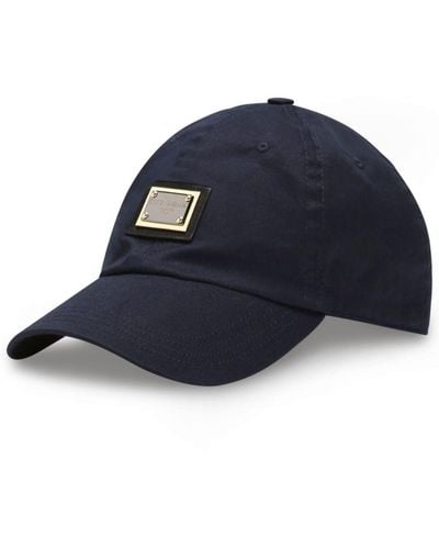 Dolce & Gabbana Logo-plaque Stretch-cotton Baseball Cap - Blue