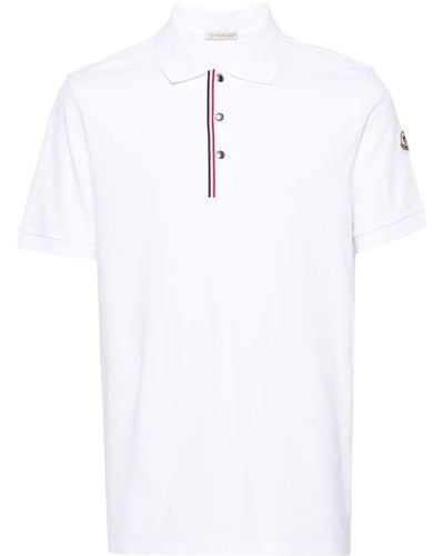 Moncler Short-sleeve Piqué Polo Shirt - White