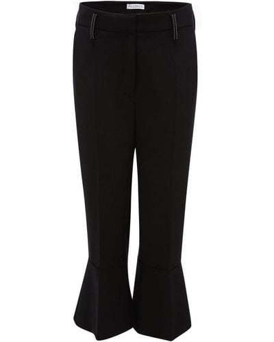 JW Anderson Cropped Flared Pants - Black