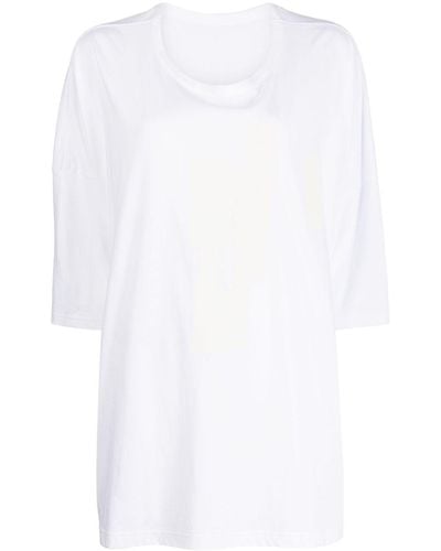 Y's Yohji Yamamoto T-shirt en coton à imprimé Block - Blanc