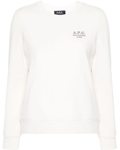 A.P.C. Craie Sweater Met Geborduurd Logo - Wit