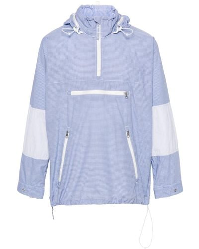 Junya Watanabe Veste à motif grille - Bleu