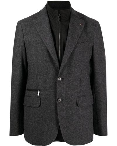 Corneliani Layered Single-breasted Blazer - Black