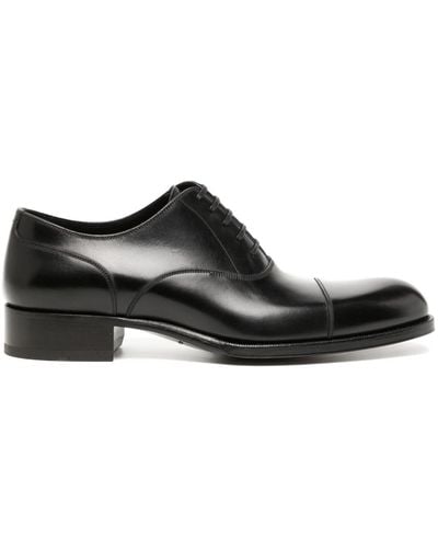 Tom Ford Elkan Leather Oxford Shoes - Black