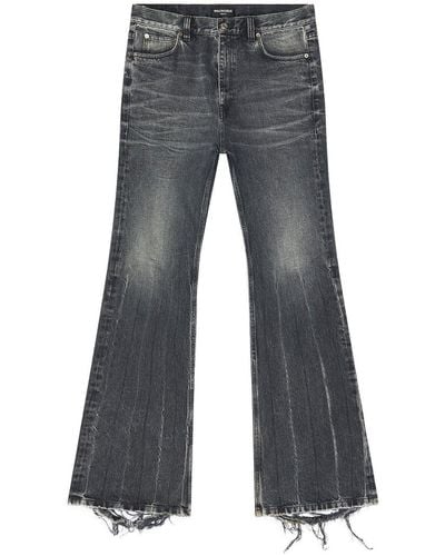 Balenciaga Distressed-finish Bootcut Jeans - Blue