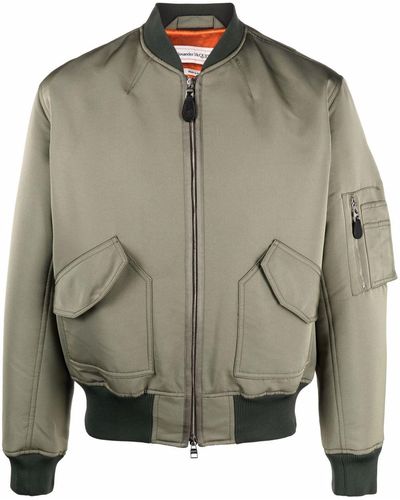 Alexander McQueen Bomberjack Met Logoprint - Groen