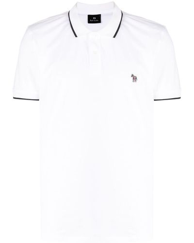 PS by Paul Smith Zebra Logo-patch Polo Shirt - White