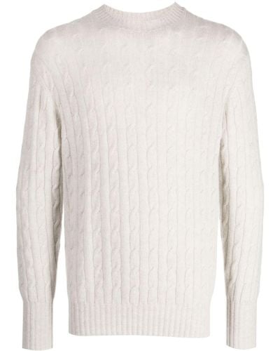 N.Peal Cashmere Maglione The Thames - Bianco