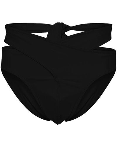 GmbH Tanga de bikini con tiras cruzadas - Negro