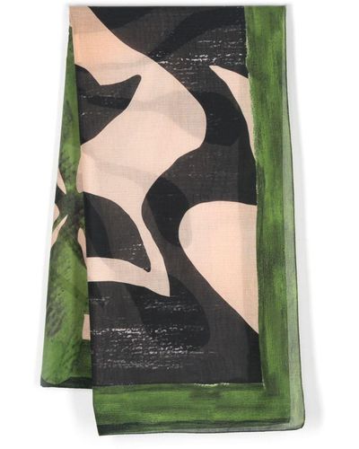 Alberta Ferretti Graphic-print Cotton Scarf - Green