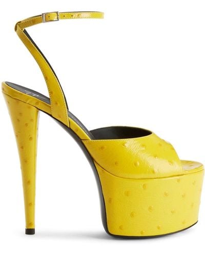 Giuseppe Zanotti Gz Aida 150mm Platform Leather Sandals - Yellow
