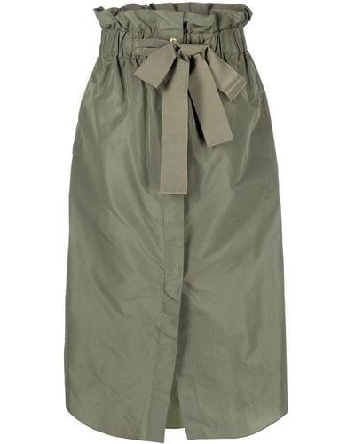 Patou High-waisted Knot-detail Skirt - Green