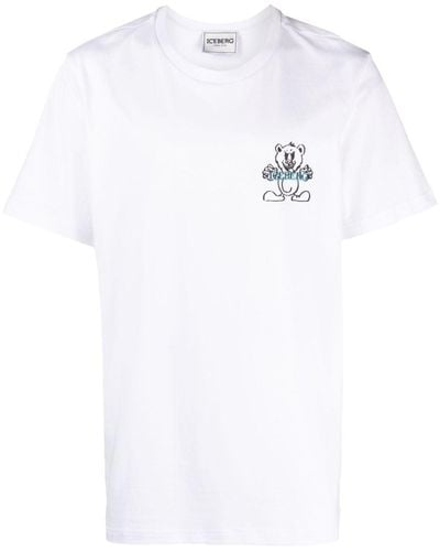 Iceberg T-shirt en coton à logo imprimé - Blanc