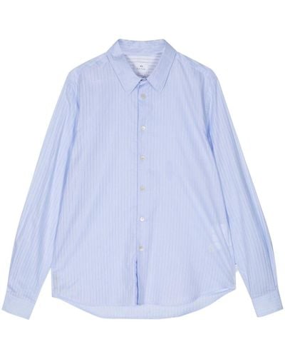 PS by Paul Smith Striped Cotton Shirt - Blue