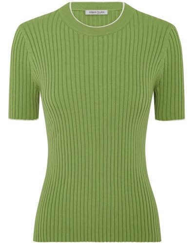 Anna Quan Bebe Ribbed-knit Top - Green