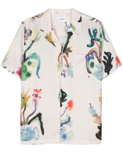 Soulland Orson Abstract-print Shirt - White