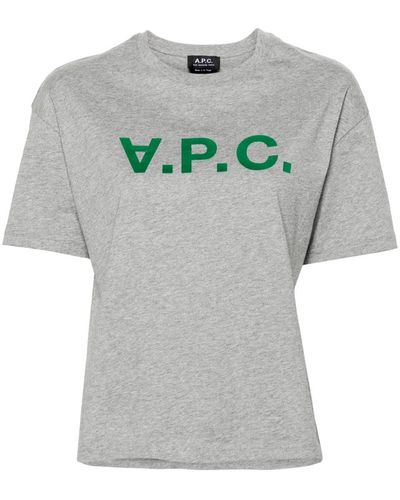 A.P.C. Camiseta Ana con logo estampado - Gris