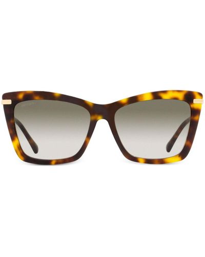 Jimmy Choo Sady Rectangular-frame Sunglasses - Brown