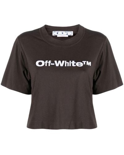 Off-White c/o Virgil Abloh オフホワイト クロップド Tシャツ - ブラック