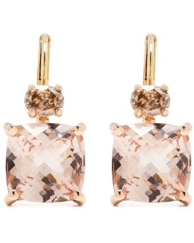 Wouters & Hendrix 18kt Rose Gold Diamond And Morganite Earrings - Natural