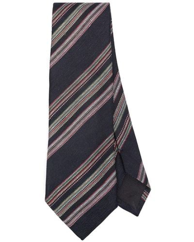 Paul Smith Diagonal-stripe Woven Tie - Blue