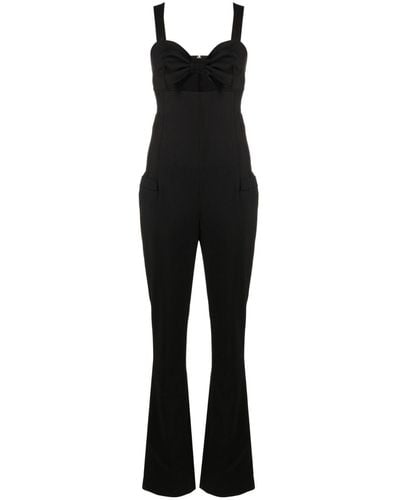 Genny Bow-detail Sleeveless Jumpsuit - Black