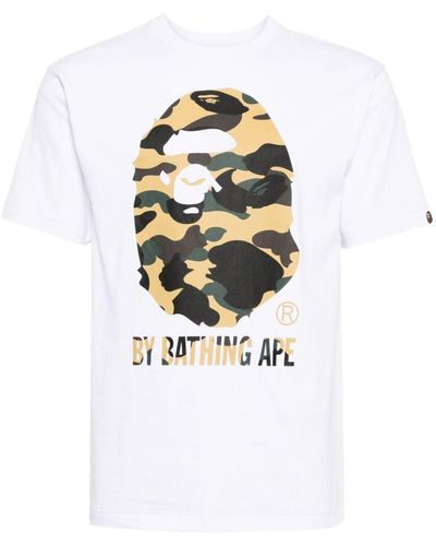 A Bathing Ape T-Shirt mit Camo Big Ape-Print - Weiß