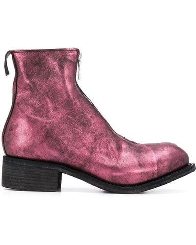 Guidi Metallic Ankle Boots - Purple