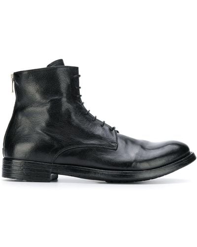 Officine Creative Flat Lace-up Boots - Black